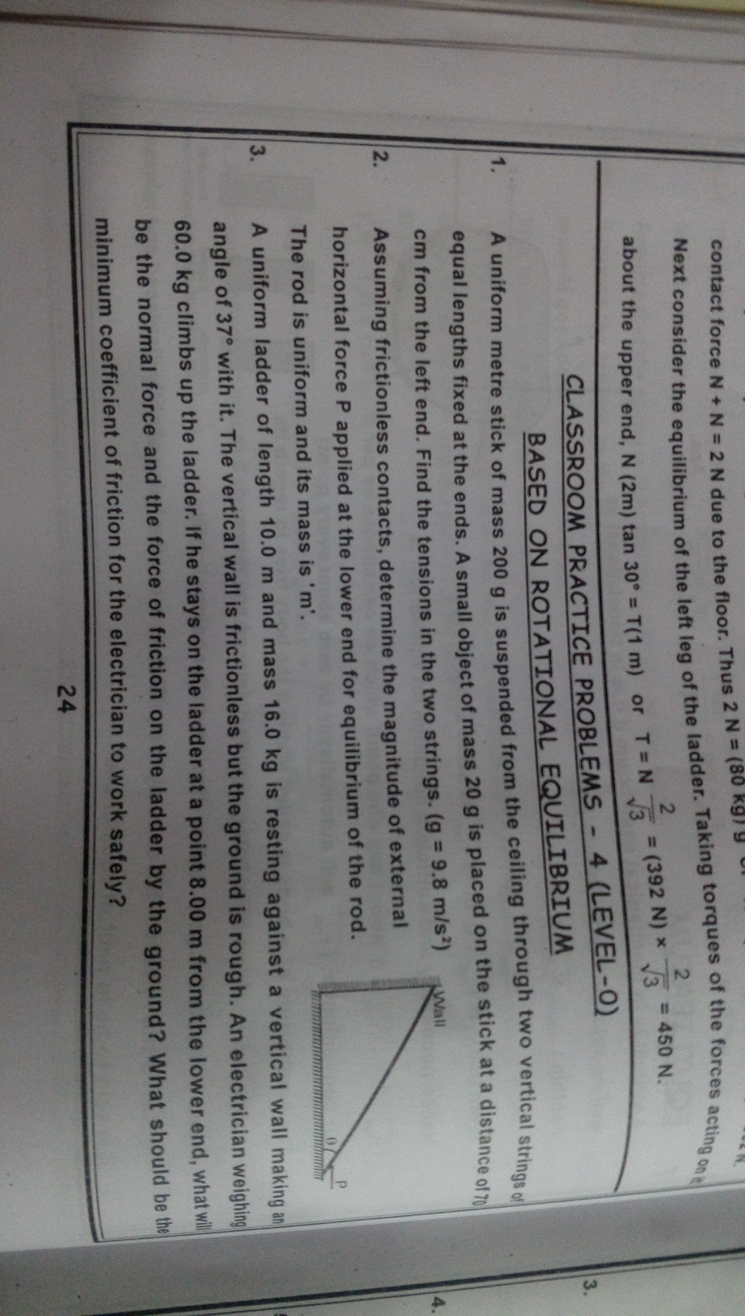 Question image for Please help me out with question 2. Assuming fric